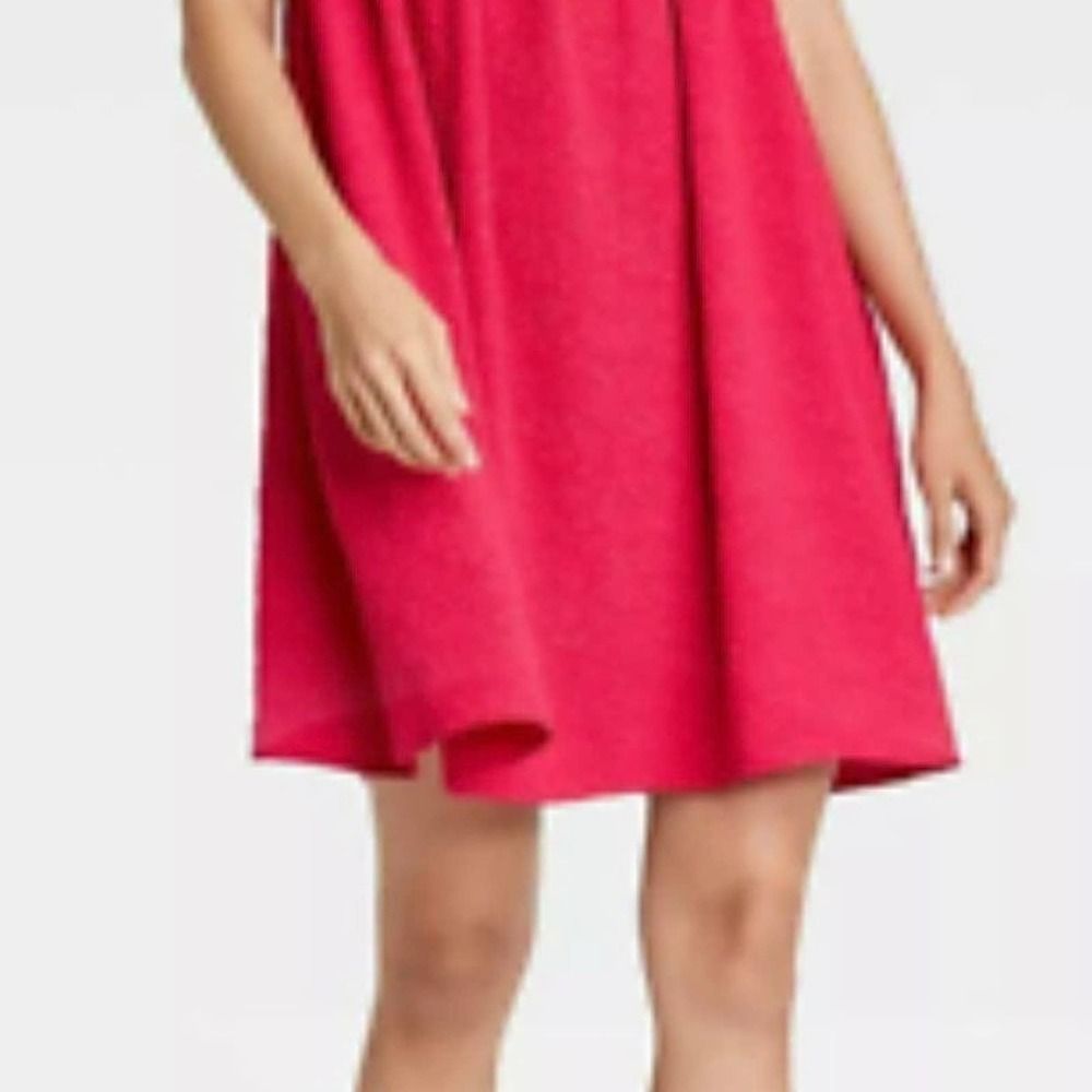 COPY - Women's Short Puff Sleeve Dress, Red, Medium NWT, MSRP $36.99 - Picture 4 of 5